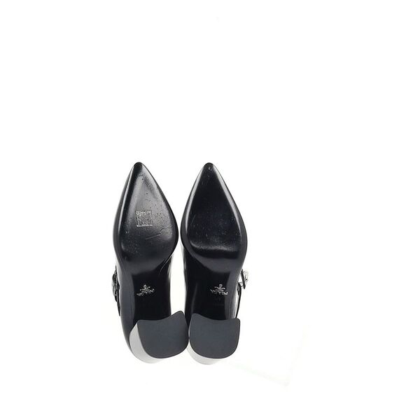Prada Double Strap Mary Jane Block-Heeled Pumps in Black Leather - Picture 5 of 12